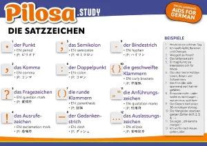 PILOSA.STUDY Lernkarte: Interpunktion