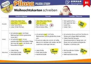 PILOSA.STUDY Lernkarte: B1 Schreiben: Weihnachtsgrüße